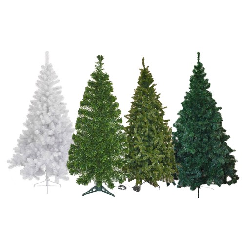 Alberi di Natale (Imperatore, Norvegia, Bianco Natale, Fibra ottica) in varie dimensioni